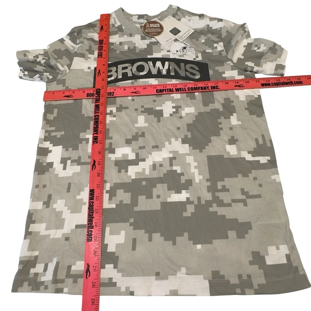 Cleveland Browns Shirt Mens Medium Camo NFL Football Salute Service Nike Dri Fit
